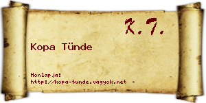 Kopa Tünde névjegykártya